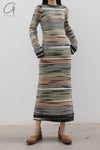 SWAYING/KNIT Crochet Striped Long Skirt SW22AW2L19 Green